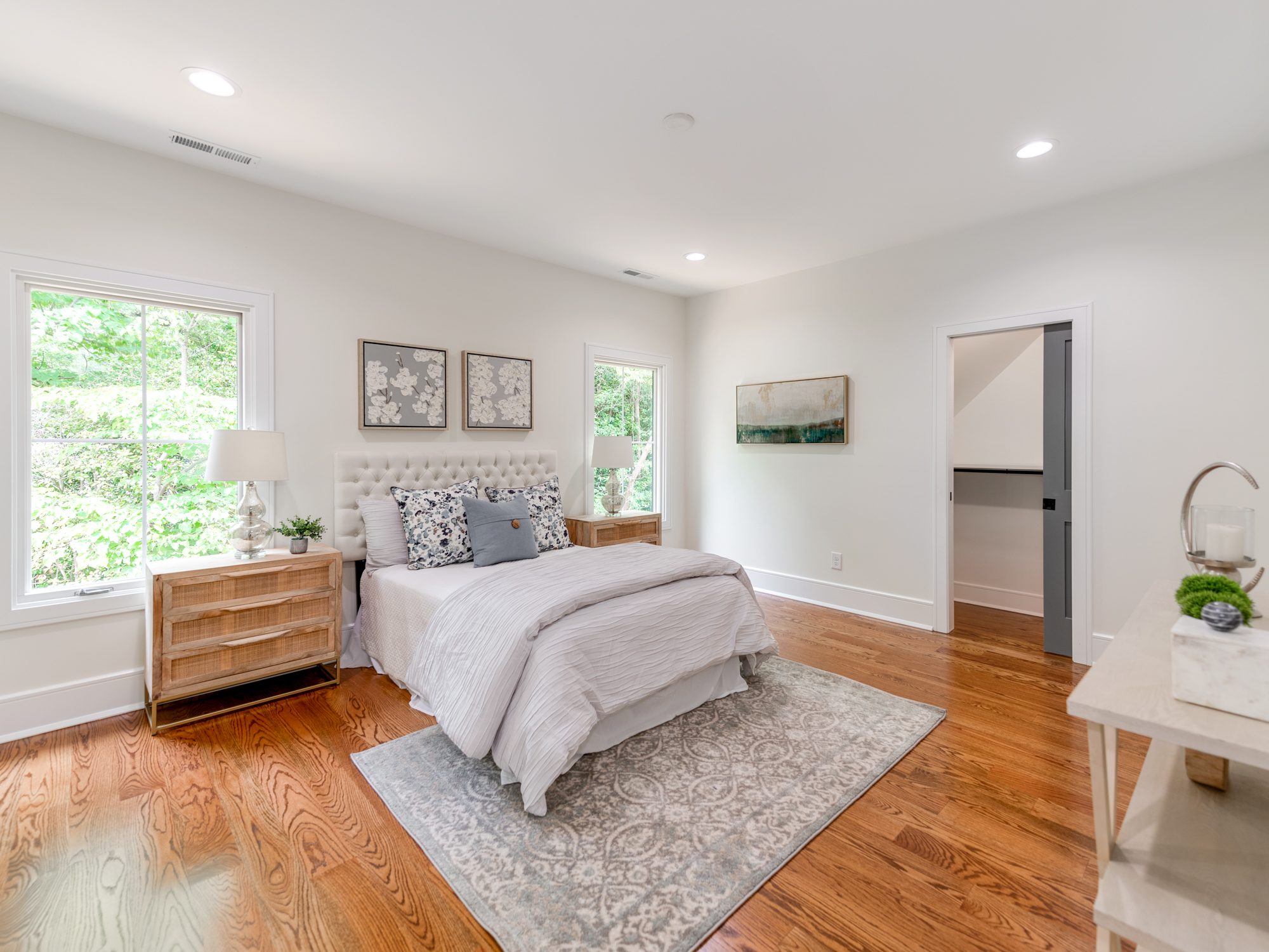 Fourth guest bedroom with fireplace accent wall — Brantham by Stillman Properties Charlotte NC