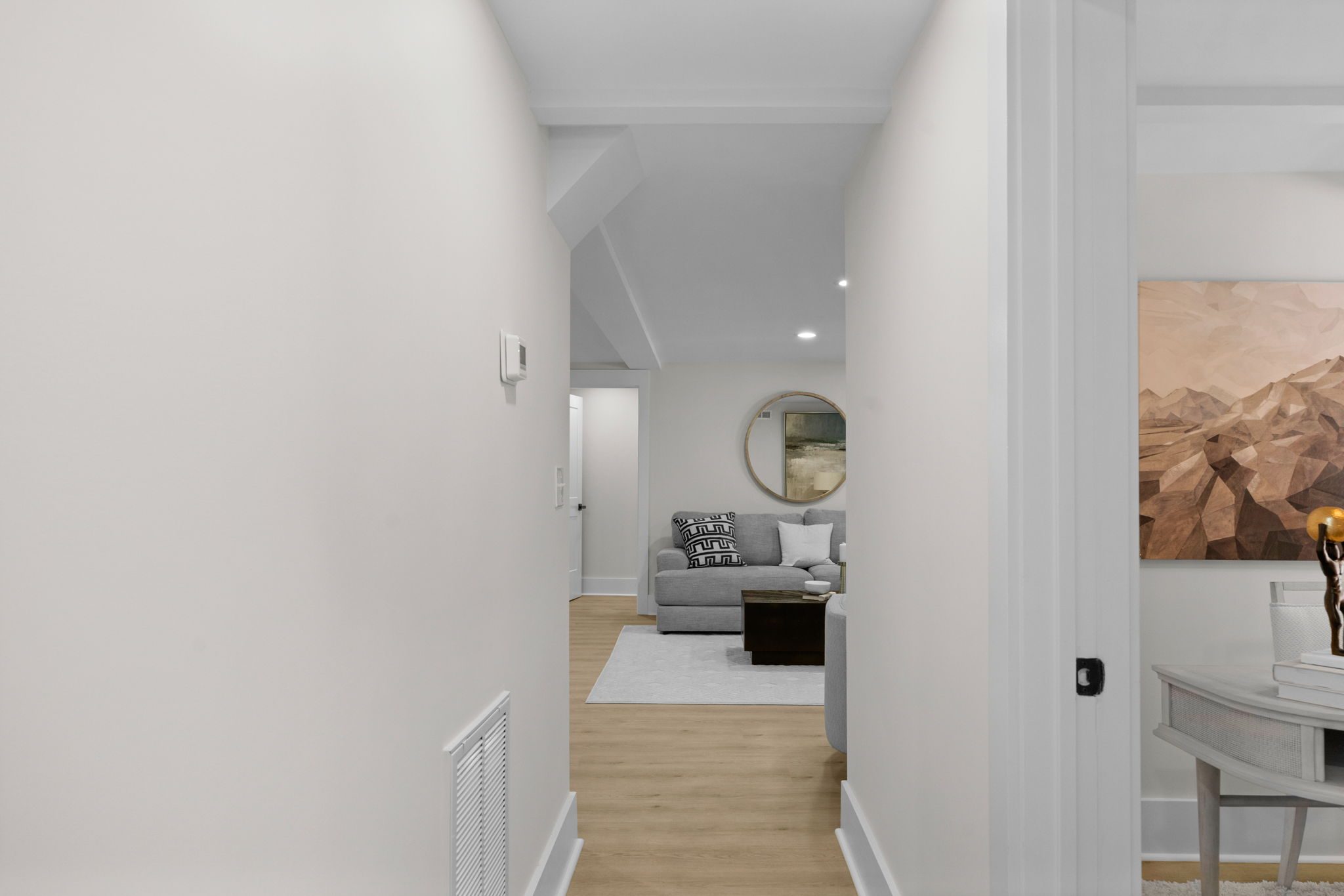 Lower-level interior entry and hallway — Wyanoke by Stillman Properties Charlotte NC